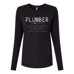 Plumber Definition Plumbing Dictionary Funny Plumber Womens Cotton Relaxed Long Sleeve T-Shirt