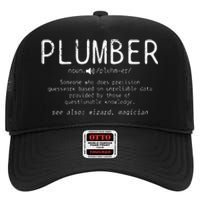 Plumber Definition Plumbing Dictionary Funny Plumber High Crown Mesh Back Trucker Hat