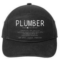 Plumber Definition Plumbing Dictionary Funny Plumber 7-Panel Snapback Hat