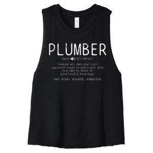 Plumber Definition Plumbing Dictionary Funny Plumber Women's Racerback Cropped Tank