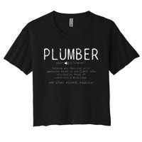 Plumber Definition Plumbing Dictionary Funny Plumber Women's Crop Top Tee