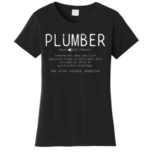 Plumber Definition Plumbing Dictionary Funny Plumber Women's T-Shirt