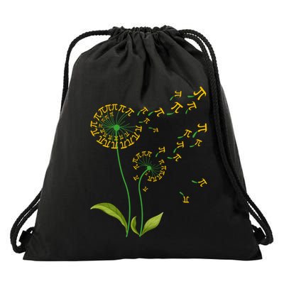 Pi Dandelion Pi Day Dandelion 3 14 Pi Number Math Dandelion Gift Drawstring Bag