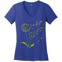 Pi Dandelion Pi Day Dandelion 3 14 Pi Number Math Dandelion Gift Women's V-Neck T-Shirt