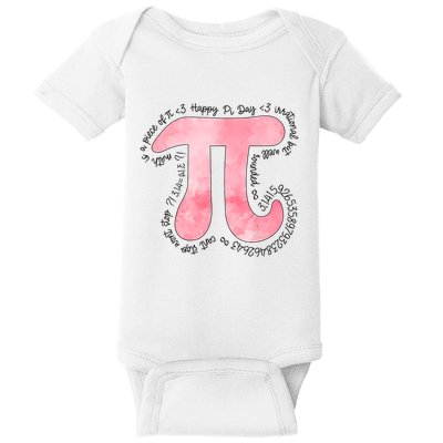 Pi Day Pi Day Women Pi Day Math Teacher Baby Bodysuit
