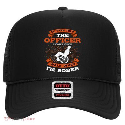 Paraplegic Disabled Person Paraplegia Wheelchair Paraparesis High Crown Mesh Back Trucker Hat