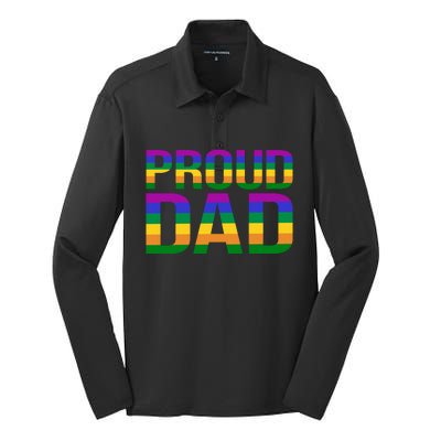 Proud Dad Silk Touch Performance Long Sleeve Polo