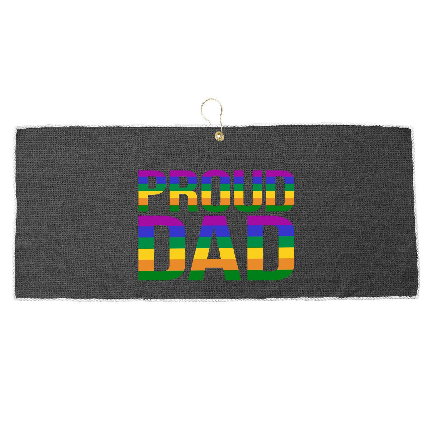 Proud Dad Large Microfiber Waffle Golf Towel