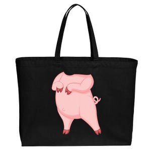 Pig Design Pig Costume Cotton Canvas Jumbo Tote