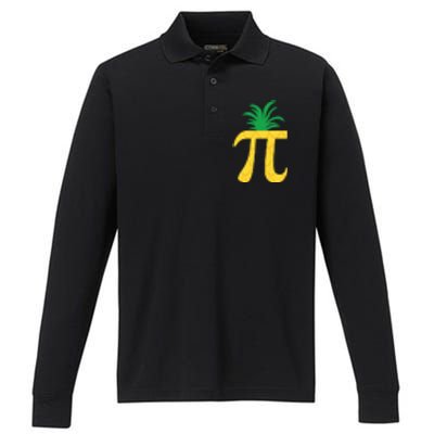 Pi Day Pineapple Performance Long Sleeve Polo