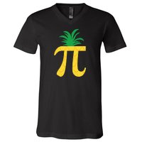 Pi Day Pineapple V-Neck T-Shirt