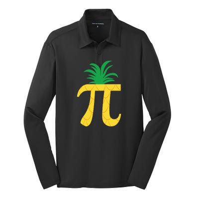 Pi Day Pineapple Silk Touch Performance Long Sleeve Polo