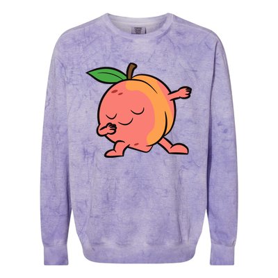 Peach Dabbing Peach Fruit Love Peaches Colorblast Crewneck Sweatshirt