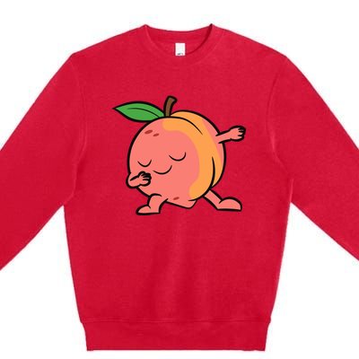 Peach Dabbing Peach Fruit Love Peaches Premium Crewneck Sweatshirt