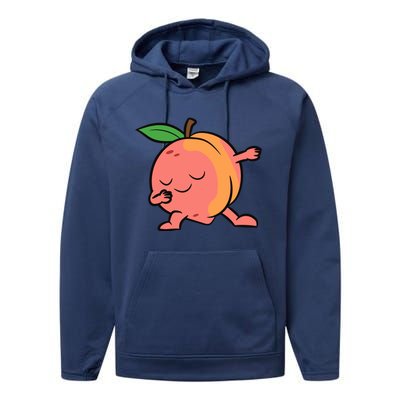 Peach Dabbing Peach Fruit Love Peaches Performance Fleece Hoodie