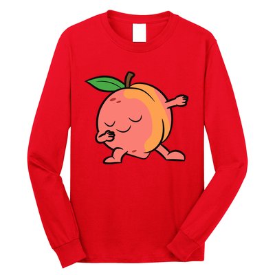 Peach Dabbing Peach Fruit Love Peaches Long Sleeve Shirt