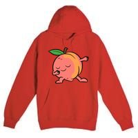 Peach Dabbing Peach Fruit Love Peaches Premium Pullover Hoodie