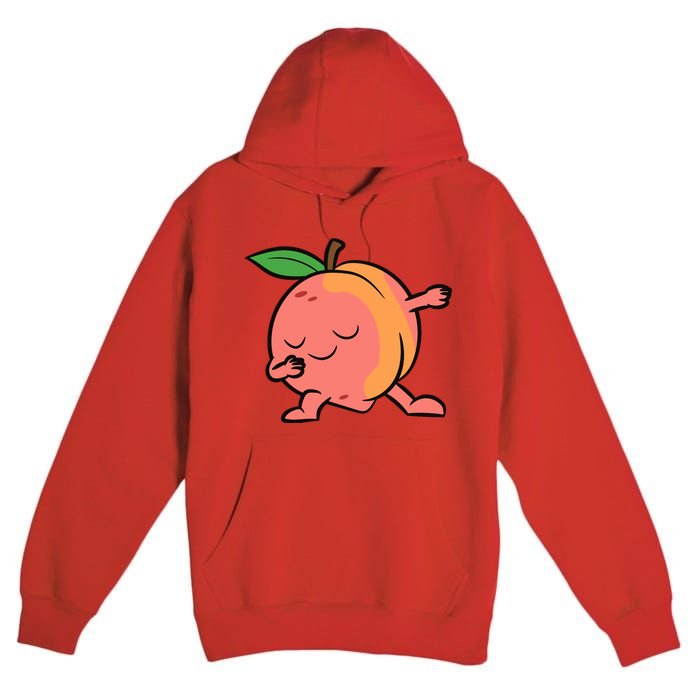 Peach Dabbing Peach Fruit Love Peaches Premium Pullover Hoodie