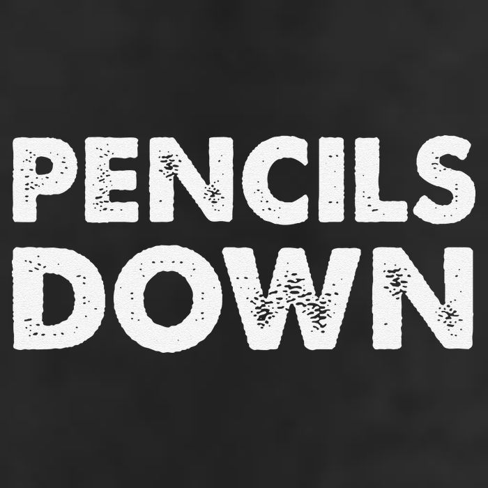 Pencils down Golf Towel