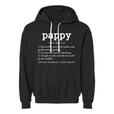 Pappy Definition Papa Grandpa Fathers Day Present Garment-Dyed Fleece Hoodie