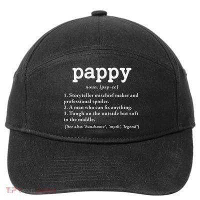 Pappy Definition Papa Grandpa Fathers Day Present 7-Panel Snapback Hat