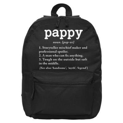 Pappy Definition Papa Grandpa Fathers Day Present 16 in Basic Backpack