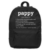 Pappy Definition Papa Grandpa Fathers Day Present 16 in Basic Backpack