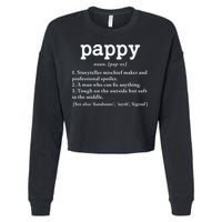 Pappy Definition Papa Grandpa Fathers Day Present Cropped Pullover Crew