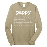 Pappy Definition Papa Grandpa Fathers Day Present Long Sleeve Shirt