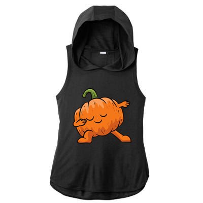 Pumpkin Dabbing Pumpkin Vegetable Pumpkins Ladies PosiCharge Tri-Blend Wicking Draft Hoodie Tank