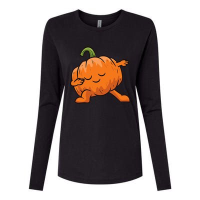 Pumpkin Dabbing Pumpkin Vegetable Pumpkins Womens Cotton Relaxed Long Sleeve T-Shirt