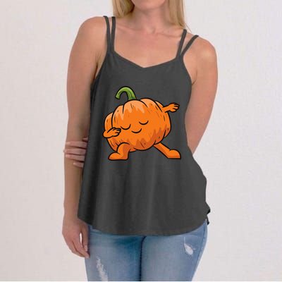 Pumpkin Dabbing Pumpkin Vegetable Pumpkins Women's Strappy Tank