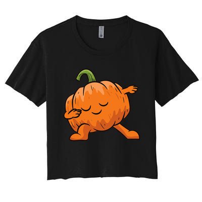 Pumpkin Dabbing Pumpkin Vegetable Pumpkins Women's Crop Top Tee