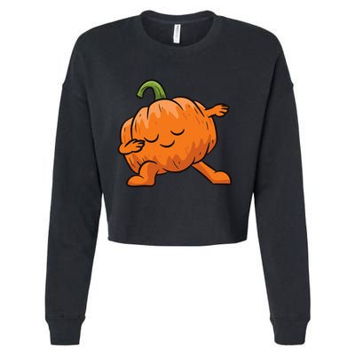 Pumpkin Dabbing Pumpkin Vegetable Pumpkins Cropped Pullover Crew