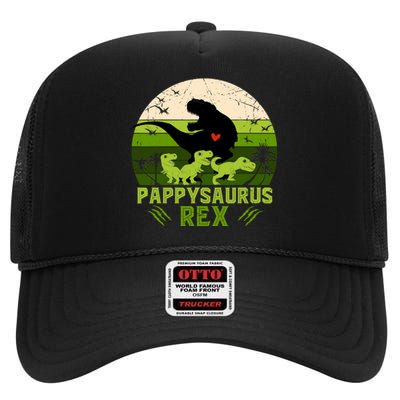 Pappy Dinosaur Pappysaurus 3 Three Xmas Christmas High Crown Mesh Back Trucker Hat