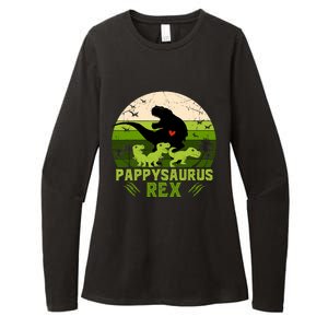 Pappy Dinosaur Pappysaurus 3 Three Xmas Christmas Womens CVC Long Sleeve Shirt