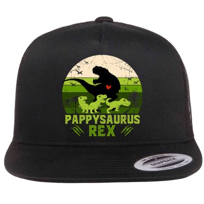 Pappy Dinosaur Pappysaurus 3 Three Xmas Christmas Flat Bill Trucker Hat