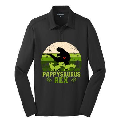 Pappy Dinosaur Pappysaurus 3 Three Xmas Christmas Silk Touch Performance Long Sleeve Polo