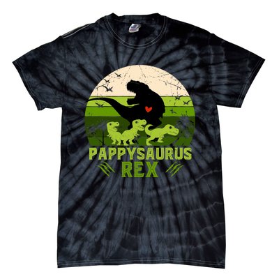 Pappy Dinosaur Pappysaurus 3 Three Xmas Christmas Tie-Dye T-Shirt