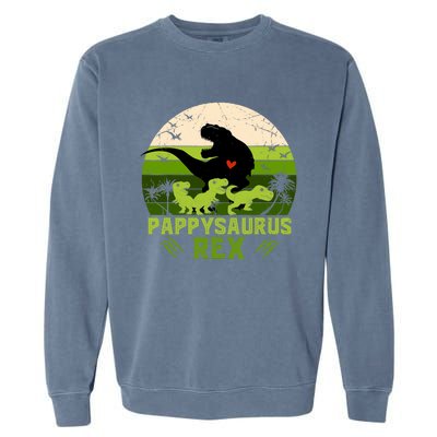 Pappy Dinosaur Pappysaurus 3 Three Xmas Christmas Garment-Dyed Sweatshirt