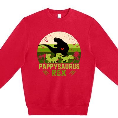 Pappy Dinosaur Pappysaurus 3 Three Xmas Christmas Premium Crewneck Sweatshirt