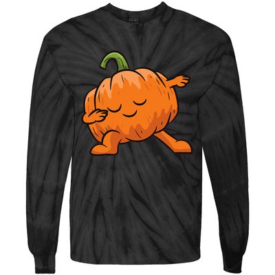 Pumpkin Dabbing Pumpkin Vegetable Pumpkins Tie-Dye Long Sleeve Shirt