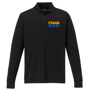 PROUD DAD Performance Long Sleeve Polo