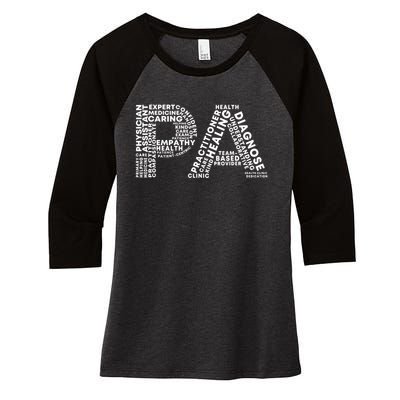 PA Design Physician Assistant Women's Tri-Blend 3/4-Sleeve Raglan Shirt