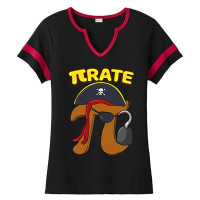 Pi Day Pirate Pi Symbol Graphic Art Math Lover Gift Ladies Halftime Notch Neck Tee