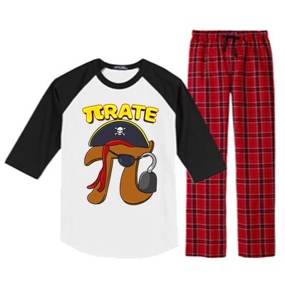 Pi Day Pirate Pi Symbol Graphic Art Math Lover Gift Raglan Sleeve Pajama Set