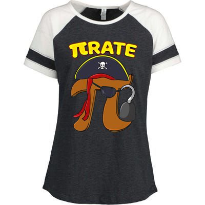 Pi Day Pirate Pi Symbol Graphic Art Math Lover Gift Enza Ladies Jersey Colorblock Tee