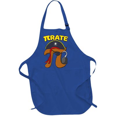 Pi Day Pirate Pi Symbol Graphic Art Math Lover Gift Full-Length Apron With Pockets