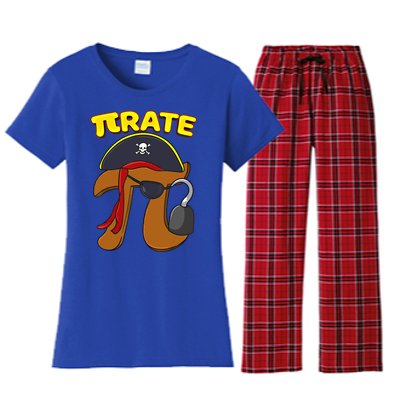 Pi Day Pirate Pi Symbol Graphic Art Math Lover Gift Women's Flannel Pajama Set