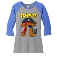 Pi Day Pirate Pi Symbol Graphic Art Math Lover Gift Women's Tri-Blend 3/4-Sleeve Raglan Shirt